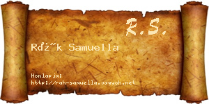 Rák Samuella névjegykártya